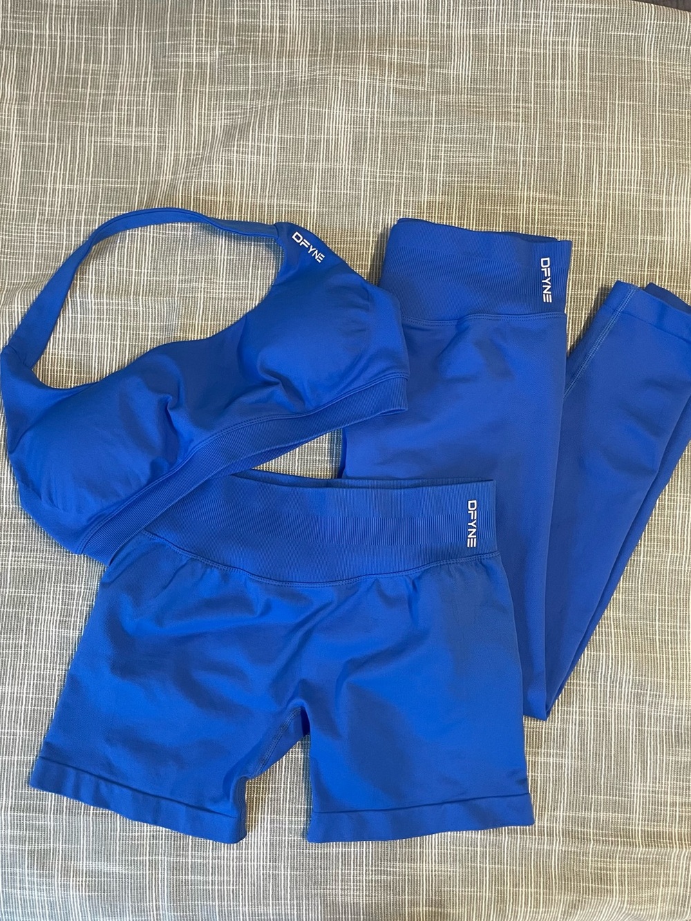 DFYNE Royal Blue 3-Piece Active Set, Size L